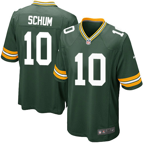 Men's Game Jacob Schum Nike Jersey Green Home - #10 NFL Green Bay Packers